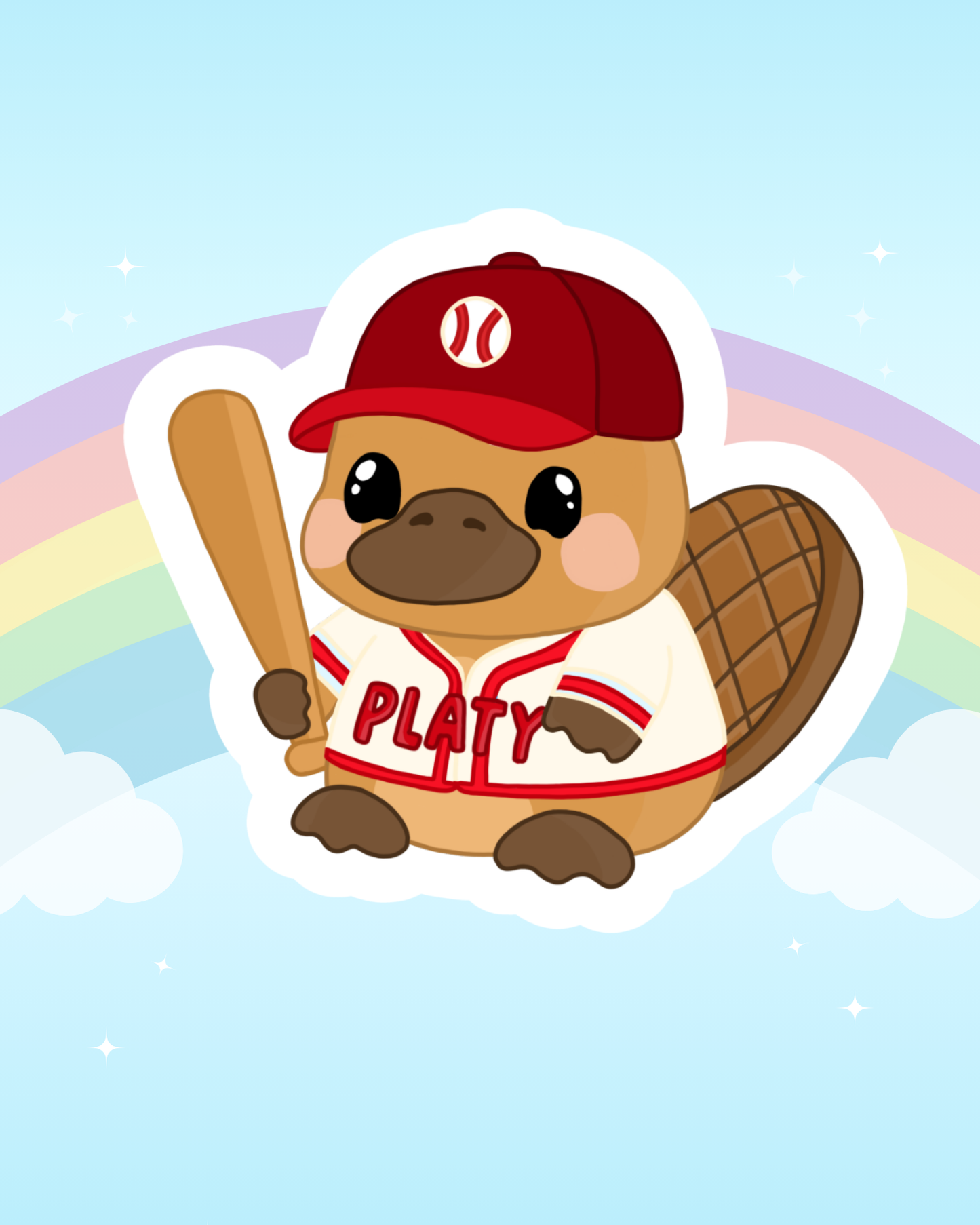 Red Baseball Percy Die Cut
