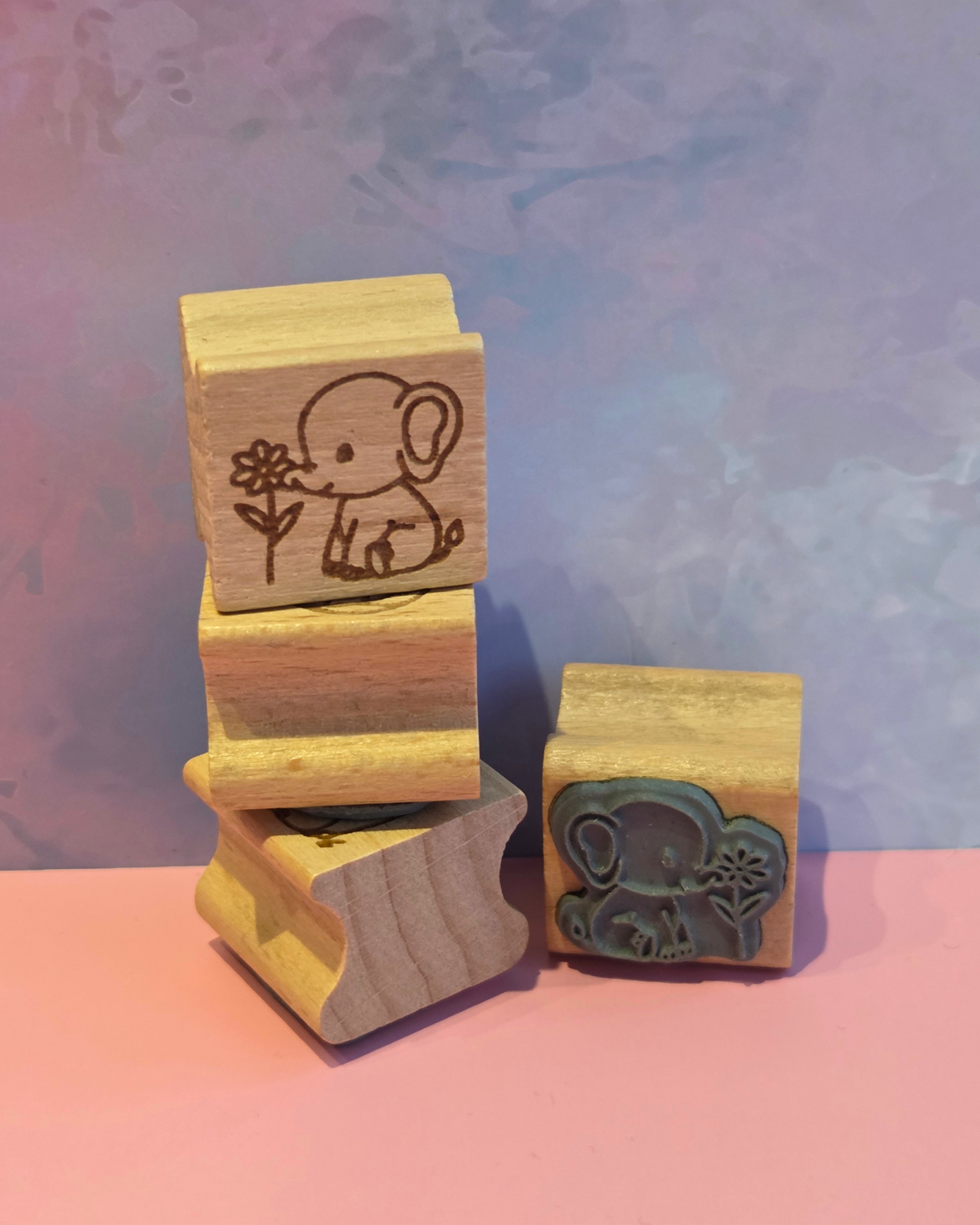 Elise The Elephant Flower Stamp