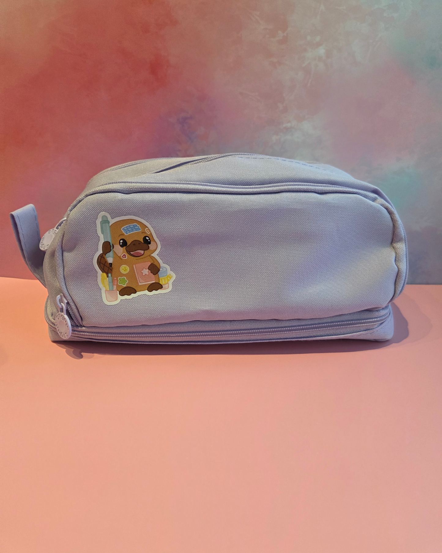 Lilac Scribbly Critters Pencil Case