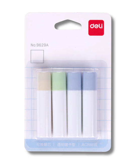 Deli's Refillable Glue Stick - 4 Pack