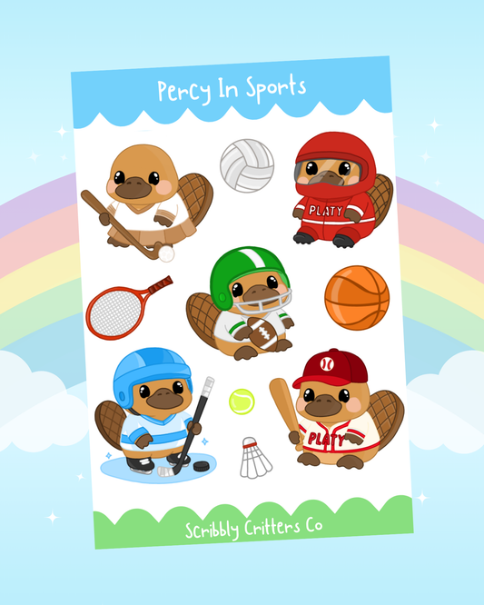 Percy In Sports Sticker Sheet